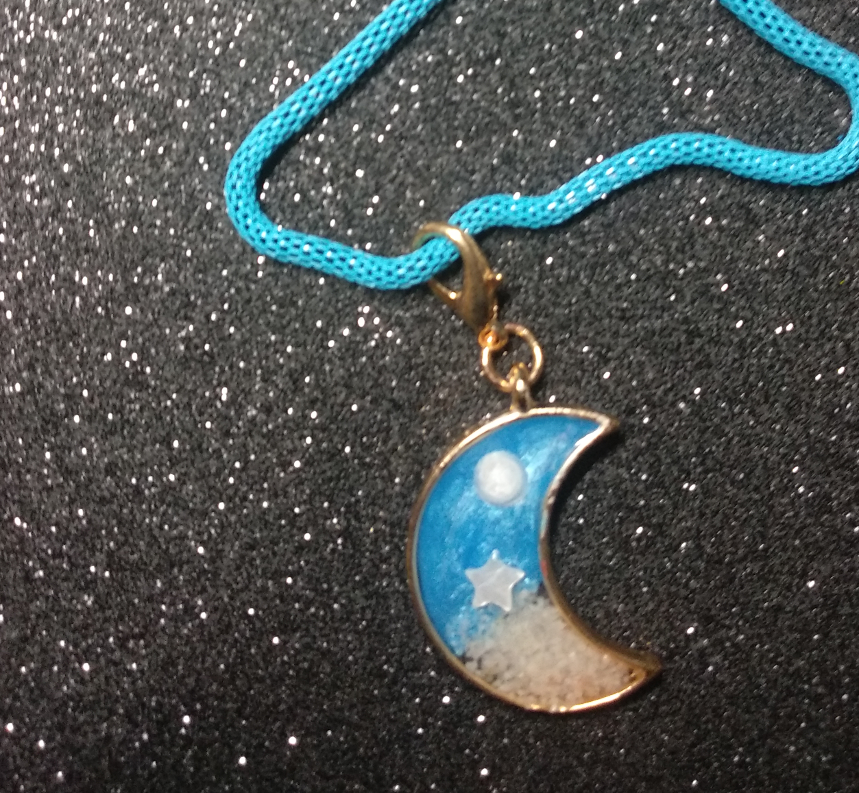 Colección luna colgante oro/turquesa